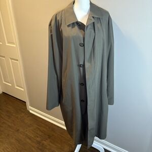 Roundtree & Yorke Rainwear Men's 46L Brown Trench Coat  Overcoat Jacket W/ Liner